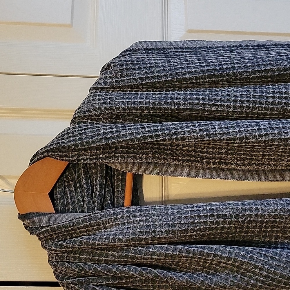 Teema Charcoal Waffle Blanket Towel